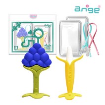 앙쥬 치발기 바나나2종세트(클립2P+전용케이스2P)+추가 치발기증정, 바나나+포도