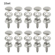 보트 부품 10 sets 스테인레스 스틸 태핑 스냅 패스너 키트 텐트 해양 요트 보트, 01 SILVER