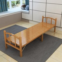 대나무 낮잠 원목 침대 평상 접이식 야외 침대 의자, 60x197cm 짙은 색