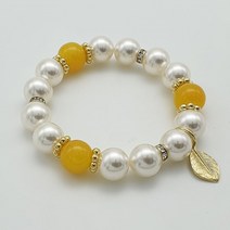 [탈마이야기] 론델 호박 원석 진주팔찌