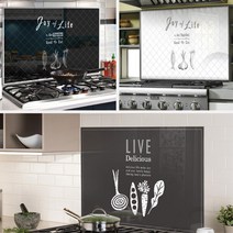 셀프 인테리어 벽면 기름때방지 글라스보드 시트지 주방인테리어, 04)허브가든블랙그린 주방아트보드 895x515mm