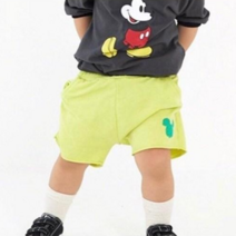 돌 아기 유아동 키즈 남자 여자 아이 여름 데일리 반바지 연두 라임색 오렌지 주황색 미키 프린팅 트레이닝 팬츠