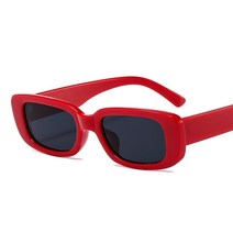 FREELIFE 2022 Small Rectangle Sunglasses Women Oval Vintage Brand Designer Square Sun Glasses UV400 Shade Anti-glare Retro Female Eyewear, Red