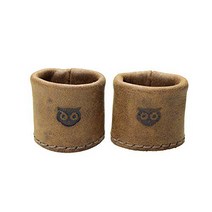 Hide & Drink Leather Ring Thimble (2 Pack) / Finger Protector/Sewing Thimble Handmade :: Bourbon B, 1, Brown