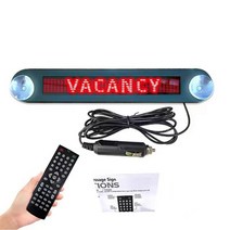 LED광고 LED 광고판 쇼핑몰 네온 램프 조명 광고 사인 메뉴판 자동차 인테리어 택시 패널 표지판 후면 창 프로그래밍 가능한 스크롤 메시지 디스플레이 보드 12V, [01] RED, 1개