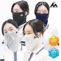 WRAP MONSTER 자외선 UV 차단 냉감 쿨스포츠 골프 마스크 남여 공용, 화이트