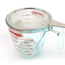 정품 파이렉스 계량컵 500 ml + 투데코 국민 스텐레스 거름망 이유식준비물 2종세트 (파이렉스 스텐거름채망) 이유식거름망, 500ml