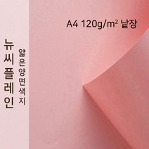뉴씨플레인 종이문화 얇은 양면색지 120g A4 낱장 1매 No.27 분홍색, 1장