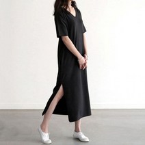 센스라벨 브이넥원피스 여름 롱치마 3가지컬러