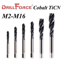 드릴포스 코발트 나사 탭 드릴 비트 나선형 플루트 메트릭 M2M16 TICN 코팅 공작 기, M8x1.25+1PC