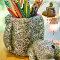 모아이석상 소품 인형 인테리어소품 장식 홀더 다용도, 회색
