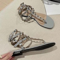 웨지 샌들 우아한 숙녀 플립 플롭 리벳 패션 여성 캐주얼 야외 슬라이드 검투사 슬리퍼 신발 플랫