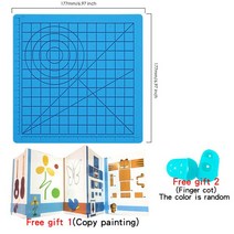 초정밀 기본 기하학적 템플릿 3D 인쇄 펜 실리콘 패드 2 손가락 캡 드로잉 DIY 생일 선물, 01 Blue small