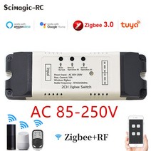 Zigbee Tuya 스마트 홈 릴레이 2MQTT 게이트웨이 허브 4CH 모터 스위치 모듈 DC 12V 24V 32V 110 V 4 채널 라디오 RF 원격 제어, [04] 2CH 85250V