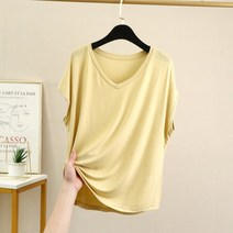 여성 브이넥 루즈핏 민소매 티셔츠 여름 반팔티 빅사이즈 1+1