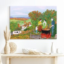 더 아트 컴퍼니 그랜마 모지스 따뜻 힐링 명화그림 액자 행복 그림 아이방 카페 홈데코 거실 사무실 매장 인테리어 50종 1-25, 7. GM-사과쨈 만들기