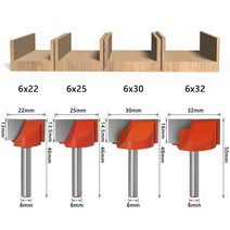 목공기계 공구 재단기 5개 세트 6 핸들 바닥 청소 칼 목공 밀링 커터 슬롯 도구 조각 기계 CNC, 02 4 piece set