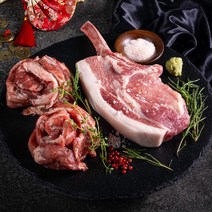 프리미엄 국산 돼지고기 모음 캠핑 돈사임당 바베큐 구이용 총 4종, 1개, 뼈갈비 목심 스테이크
