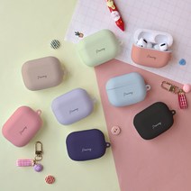 주문제작 파스텔 에어팟 프로 케이스 키링증정, 에어팟_프로_케이스_파스텔_핑크, 상단케이스_핑크, 폰트_블랙