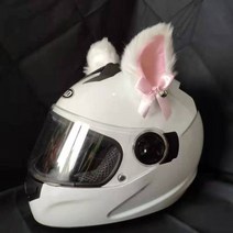2 개쌍 크리 에이 티브 귀여운 오토바이 헬멧 봉제 고양이 귀 벨 모토 크로스 헬멧 장식 스티커 액세서리 cosplayer 스타일링, 두 개의 흰색 분홍색 귀