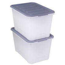 수납인테리어 적층형 다용도 리빙박스 72L 그레이 2개