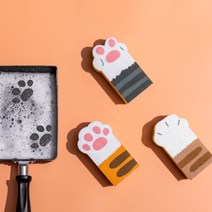 청년리빙 고양이 손 수세미, 1set, 3개