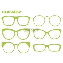 오피스왕국 안경 Glasses 그래픽 스티커, 안경(glasses2) 옐로우그린