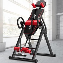 전동거꾸리 꺼구리 물구나무 꺼꾸로 운동기구, 검정과 빨강 입체 허리 패드