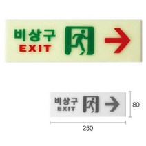 우측 비상구 위치표시 유도표지 EXIT 피난구 안내 판