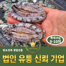 완도 특대 전복 1kg (9-10미) 명절선물 자연산전복 전복효능 전복버터구이 전복장, (포장함)완도 특대전복 7-8미 1kg, 1개