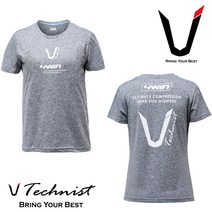 테크니스트X4WIN 배드민턴 기획 티셔츠 그레이 WTT-200313 GY MTT-100313 GY 탁구 배구 축구 운동복