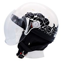 댐 트랙스 (DAMMTRAX) 오토바이 헬멧 하프 CARINA HARF (카리나 하프) WHITE DOG 여성 (57cm ~ 58cm)