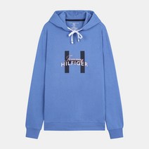 타미 남성용 빅 로고 스웨트 긴소매 후드 티셔츠 라이트블루 09T4150 BLUE DAWN