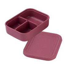 [마미스테이블] 고급 식품용실리콘 직장인도시락통 새참(3구S) 다이어트샐러드도시락, 버건디