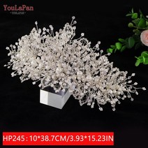 웨딩 조화 헤어피스 혼주머리 한복 뒤꽂이 올림머리 장식 꽂이 보석 머리띠 youlapan hp312 조각 들러리 조각 크리스탈 으로 된 라인 석 티아라 셀프 핀