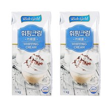 동서 식품 리치골드 휘핑크림 1kg 생크림 스무디 홈카페 에이드, 2개