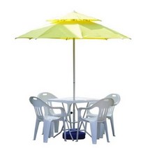 4인용 기본 아이보리파라솔세트D(받침별매) 캠핑 낚시, 파랑