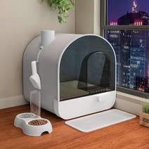 고양이 침대 팬 코너 샌드박스 카펫 디자인 평판 탑도어 대형화장실 후드, Intelligent style1