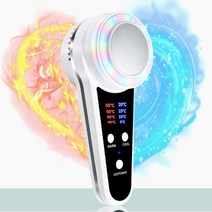 가정용 고주파 초음파 얼굴 리프팅 마사지기 탄력 기기 홈케어 기계 피부 크라이오 테라피 페이스 케어 장치 핫 콜드 해머 블루, 03 US Plug With Box
