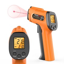 ThermoPro TP30 디지털 적외선 온도계 건 비접촉 레이저 온도 건(-50°C ~ 550°C), Orange