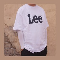 [국내매장] LEE 리 단톤 티셔츠 흰티 트위치 로고 여름 면 기본 라운드 이너 반소매 반팔 반팔티 반팔티셔츠 화이트네이비