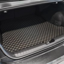 카프트 아이오닉6 트렁크매트 프리미엄 퀄팅 가죽, 블랙-베이지