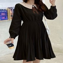 카라넥 플리츠 원피스 허리밴딩 여성패션 데이트룩