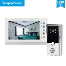인터폰 빌라 아파트 주택 호환 현관 Dragonsview 비디오 도어 전화 초인종 인터콤 시스템 7 인치 1000tvl 전자 잠금 장치 12 v/3a 전원 액세스 제어, Set 1
