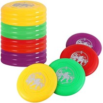 Liberty Imports 12팩: 야외 해변 뒷마당 던지기 및 잡기 활동을 위한 플라스틱 플라잉 스포츠 디스크 세트 성인용 22.9cm(9인치) 플레이