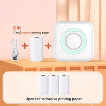 휴대용 포토프린터 무선 셀피 핸드폰 사진인화기 미니 휴대용 열 프린터 사진 라벨 인쇄 포켓 무선 블루투, 13 c15-Blue 3 adhesive
