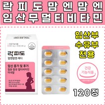 락피도 맘엔맘엔 레디 120정 2개월분 임신 중기 후기 철분보충 임산부 수유부 멀티비타민 영양제 아내 선물 하루2정 영앙섭취 영양보충 딸 며느리 임신선물 출산선물 임신준비 식약처인증 건강기능식품 선물 추천