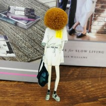 패션 브로치 여성 옷핀 정장 여자 브로치에 대한 핀 얼굴 만화 모델 아크릴 Kawaii Pompom 의류 쥬얼리 액세서리