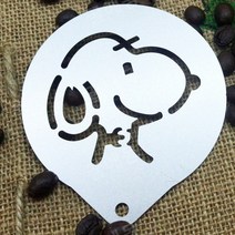 라떼 아트 모양틀 스텐실 카푸치노 베이킹 커피 몰드 아트틀, 스누피 약8.5cm3개구매시1개