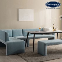 찰스 리버서블 세라믹 6인식탁(3인소파+1인소파+코너형소파), 식탁:양면세라믹|소파색상:다크그린좌형